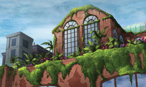Greenhouse style inspired Poison Ivy's sophisticated city apartment.