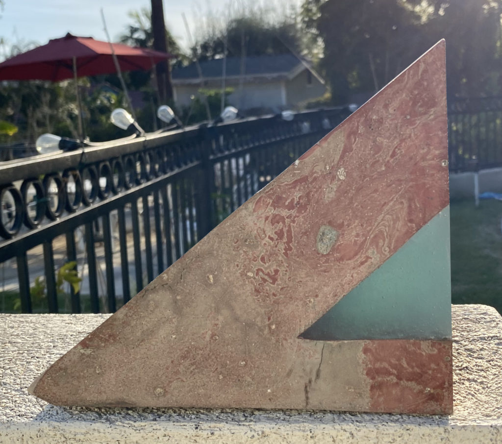 Wedge concrete and resin bookend