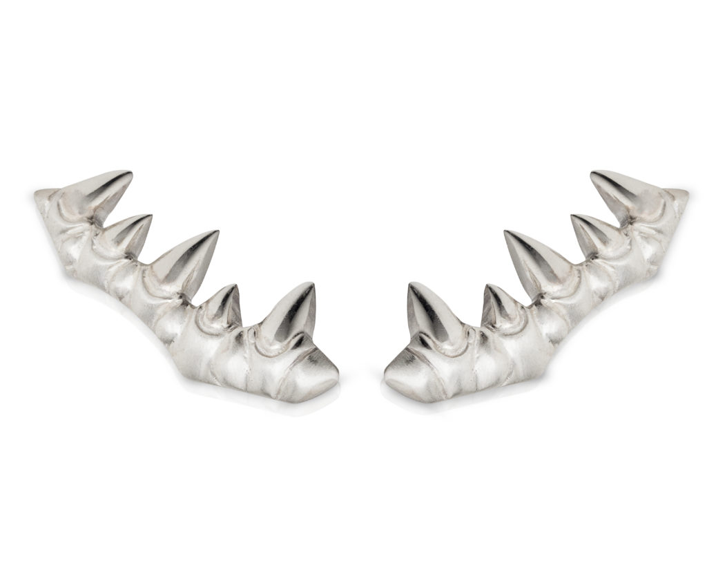 Jawbone silver earrings