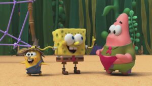 SpongeBob with friends on beach