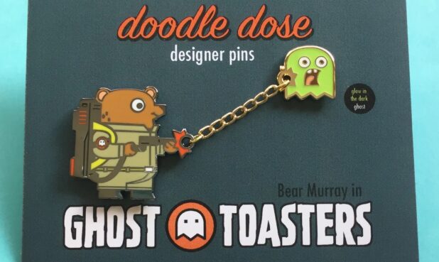 TITLE: GHOST TOASTERSDESCRIPTION: Limited edition enamel pin set. Ghost glows in the dark. PRICE: $20