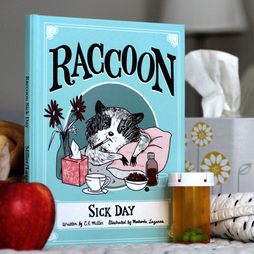 Children's picture book with raccoon on the cover