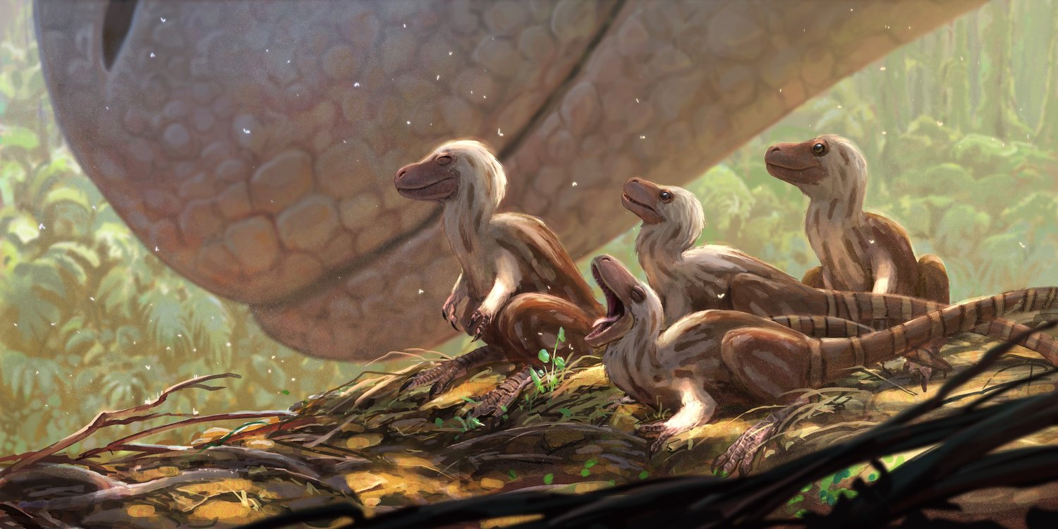 Painting of dinosaur babies