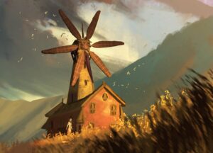 Painting of windmill